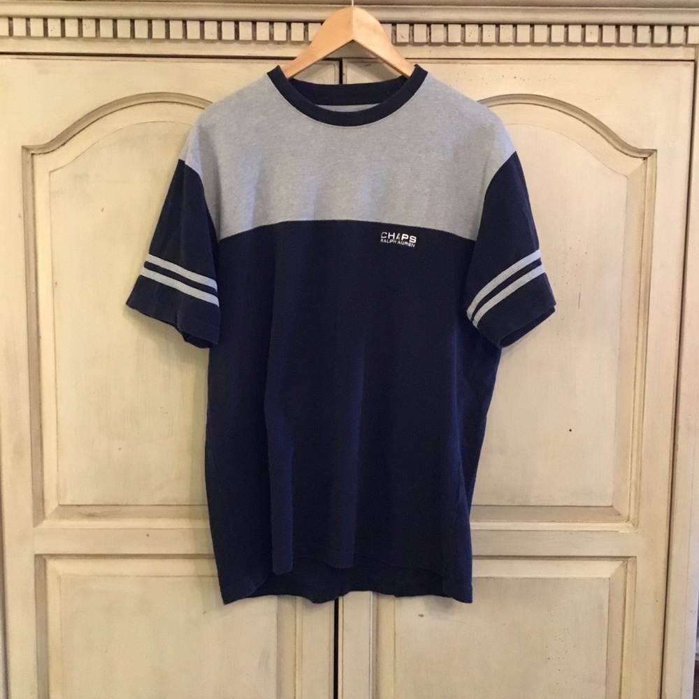 Chaps Men’s Navy and Gray Shirt Size L